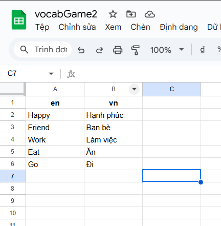 Ảnh minh họa Google Sheet